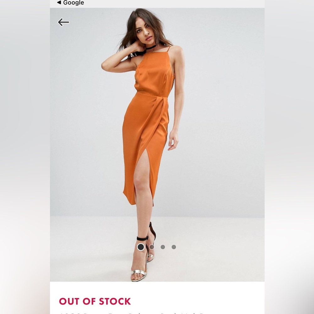 ASOS Drape Front Delicate Back Midi Dress